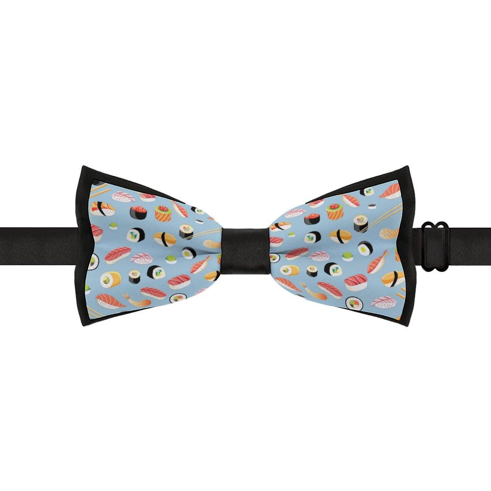 GoasNei Sushi Pattern Kawaii Japanese-Style Bow Tie for Men Adjustable Necktie Funny Tie Neck Ties for Weddings Party
