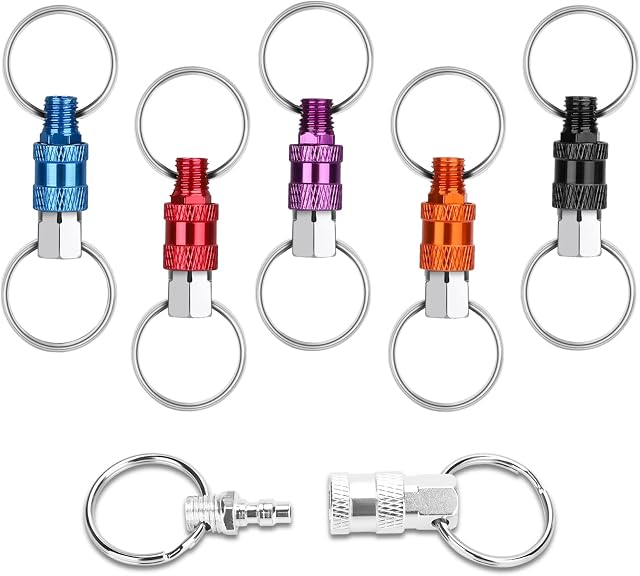 6 PCS Detachable Pull Apart Key Rings, Quick Release Keychains Dual Split Key Hooks Heavy Duty Key Rings For Home Car Key Rings Accessory Lock Holder