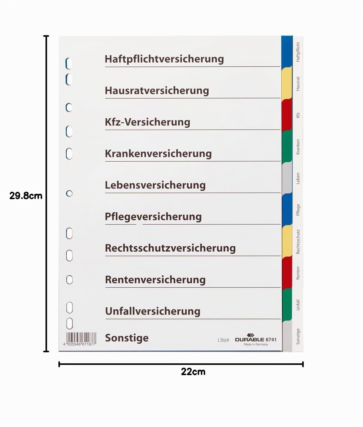 Durable Blanko-Register aus PP, 10-teilig, Universallochung, 25 Stück, farbiger Verlauf, grau, 674127