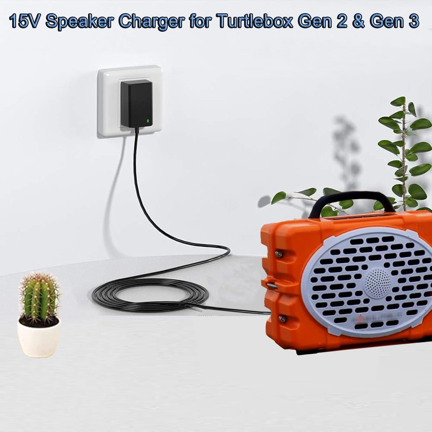 15V 3A Speaker Charger for Turtlebox Gen 2 & Gen 3: Loud! Outdoor Portable Bluetooth 5.0 Speaker Power Cord Replacement - Image 6