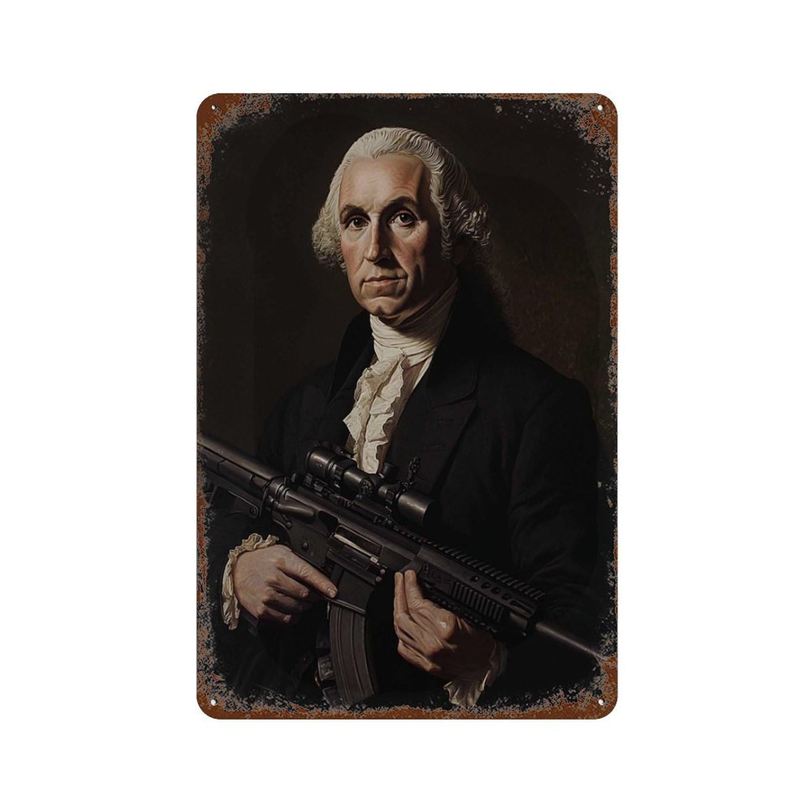 xiaoxiaoshen George Washington Historical Revolutionary War Political Portrait American Histo Wall Decor Art Metal Tin Poster Modern Home Decor Art Home Bar Shop Decorations Vintage Sign 30x20cm