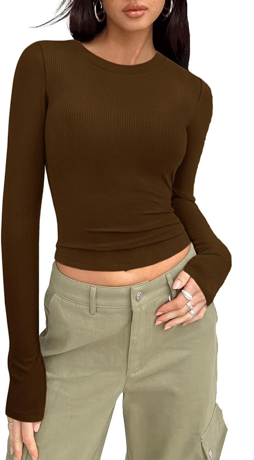 Camiseta Blanca Mujer Manga Larga Top Y2K Con Lazos Cruzados