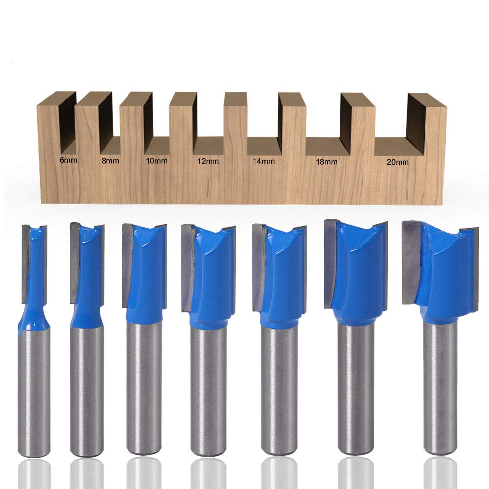 Fresa Frese Set di punte diritte per router con codolo da 1mm 8mm per taglierina di legno 6-20mm diametro di taglio carpentiere fresa CNC Woodwor Tools-7_pcs_set