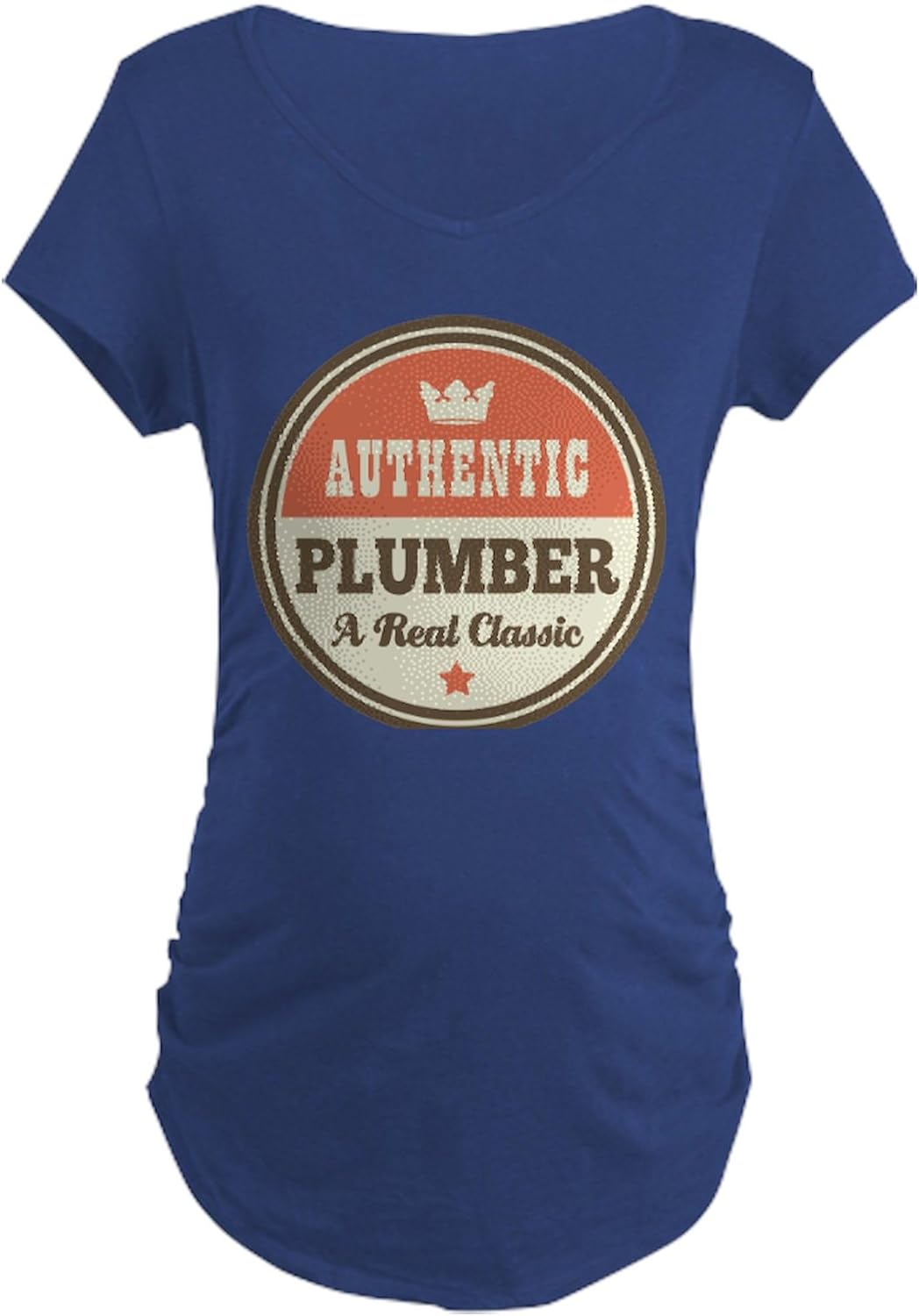 CafePress Plumber Vintage Maternity Dark T Shirt Women's Maternity Ruched Side T-Shirt