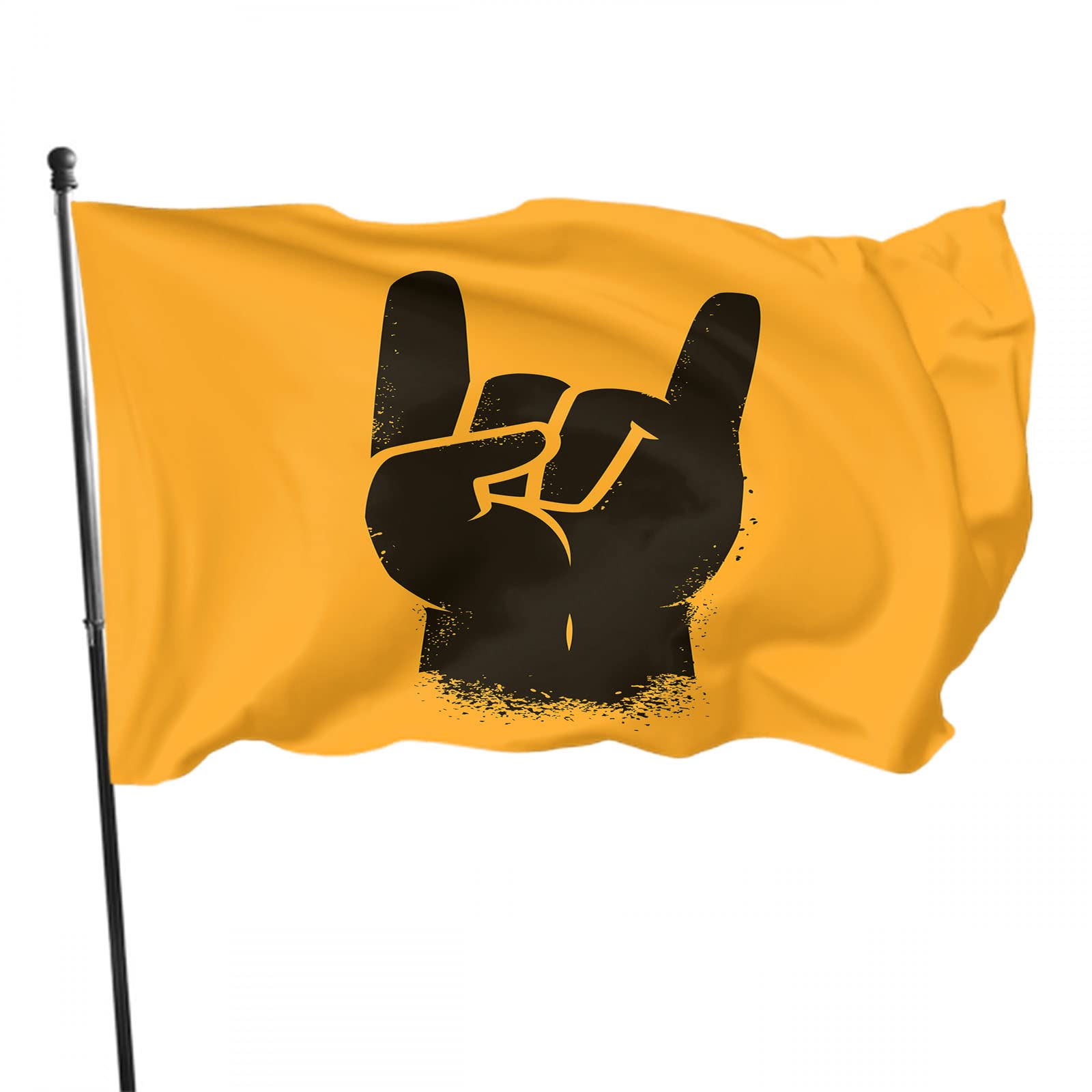 Musik-Flagge Mit Gitarren-Zitat – 'Musik Für Liebe Und Frieden', 90x152 Cm, Aus Polyester Für Wanddekoration & Partys