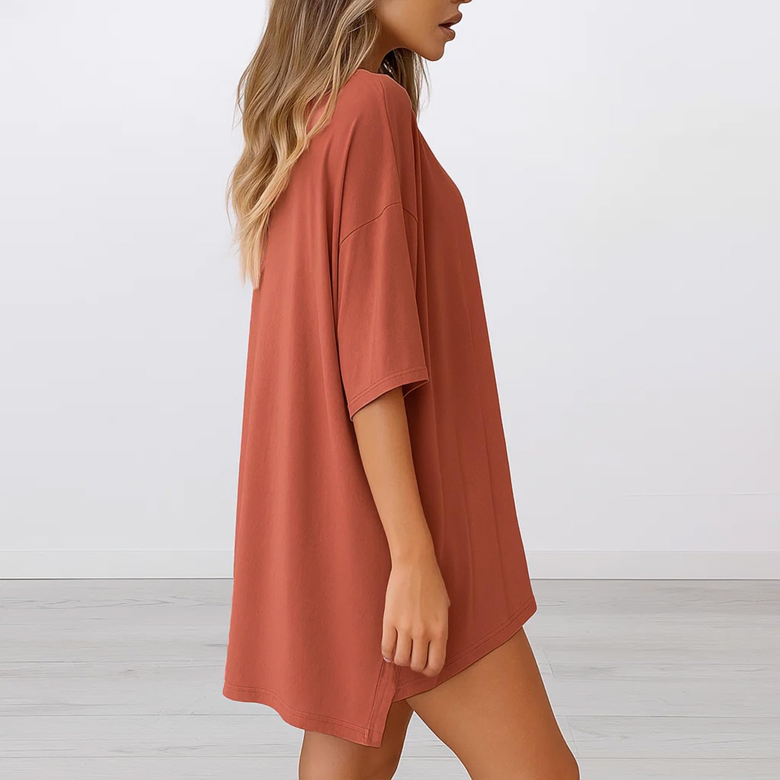 Conjunto de descanso de dos piezas para mujer, camisas casuales de verano de gran tamaño, traje de viaje — view 5