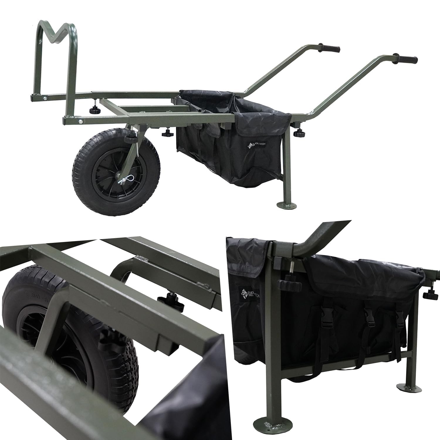 XXL Barrow - Carrello da pesca - Ruota in PU MAI Più forature - Smontabile - Regolabile - Include custodia 600Dn - Carrello per il trasporto - Carrello Viscar - Trolley - Telaio allungabile