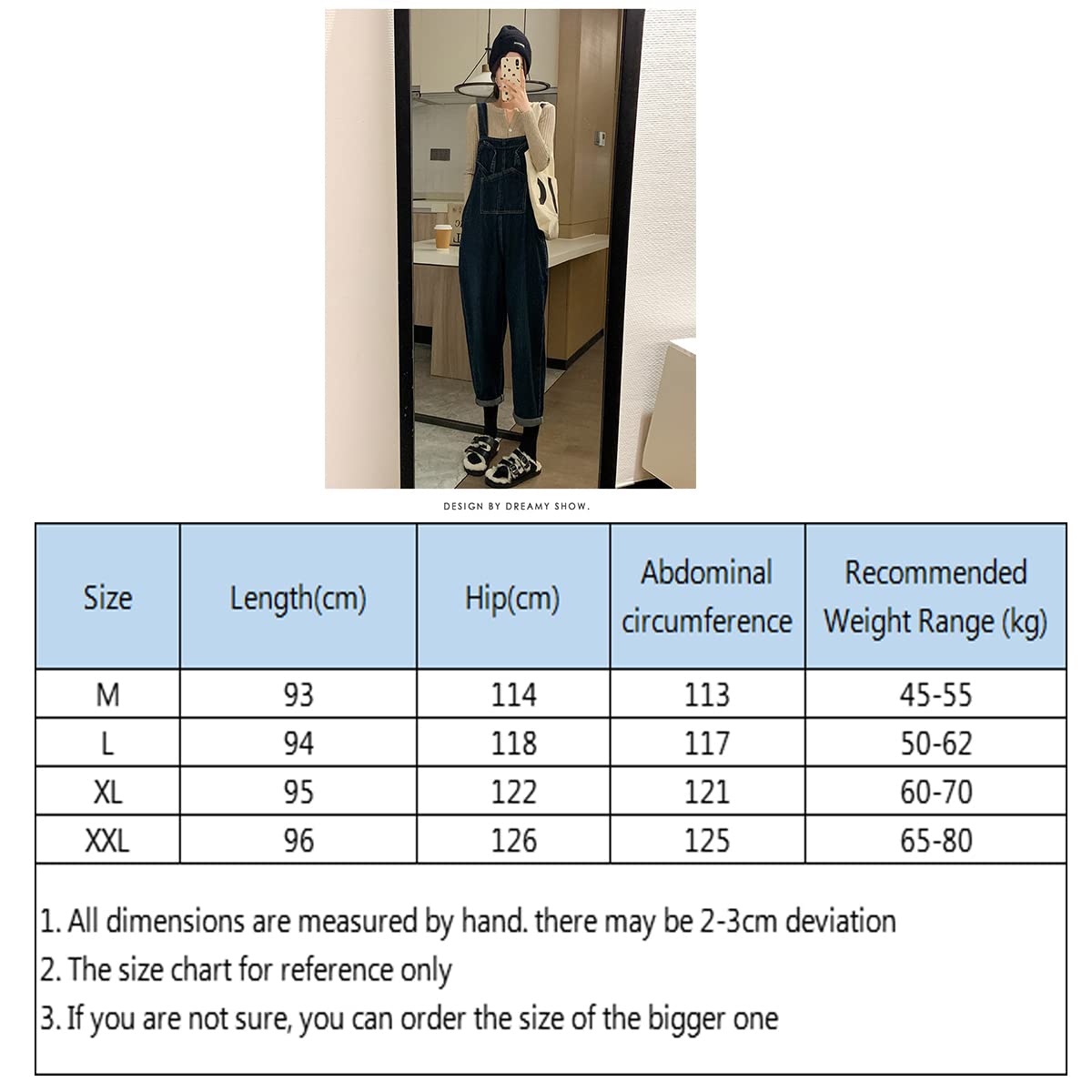 Salopette Jeans Femme Grande Taille Femmes Enceintes Salopette Denim Bavoir Jeans Pantalon pour la Grossesse Jumpsuit Denim Combinaison d'été Pantalon de Grossesse,M-XXL, 40-80KG