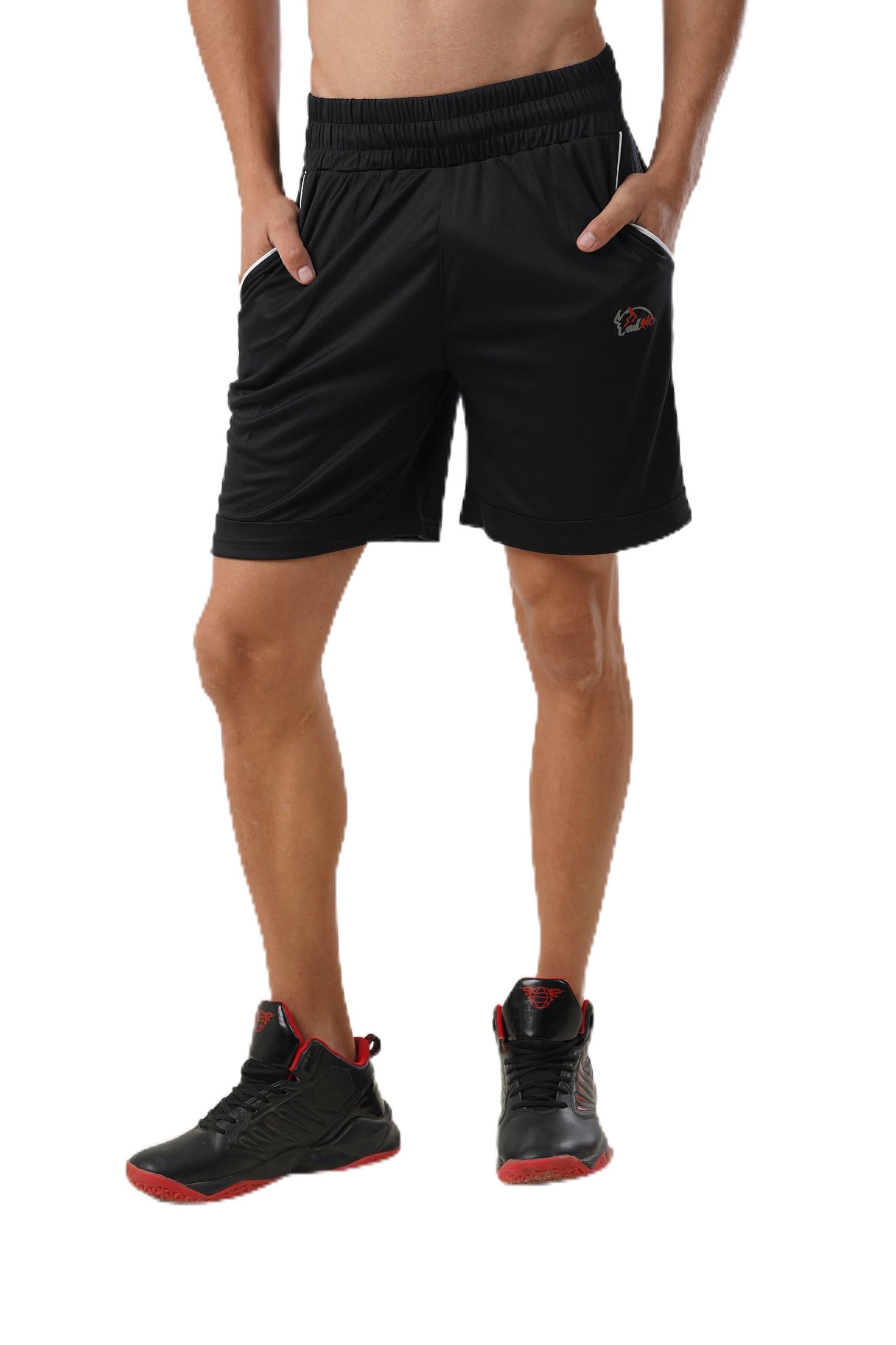 BULL RAGEActivewear Shorts for Men with Polyester Fabric in Regular Fit with UV Protection and Sweat Wicking Tech for Workouts