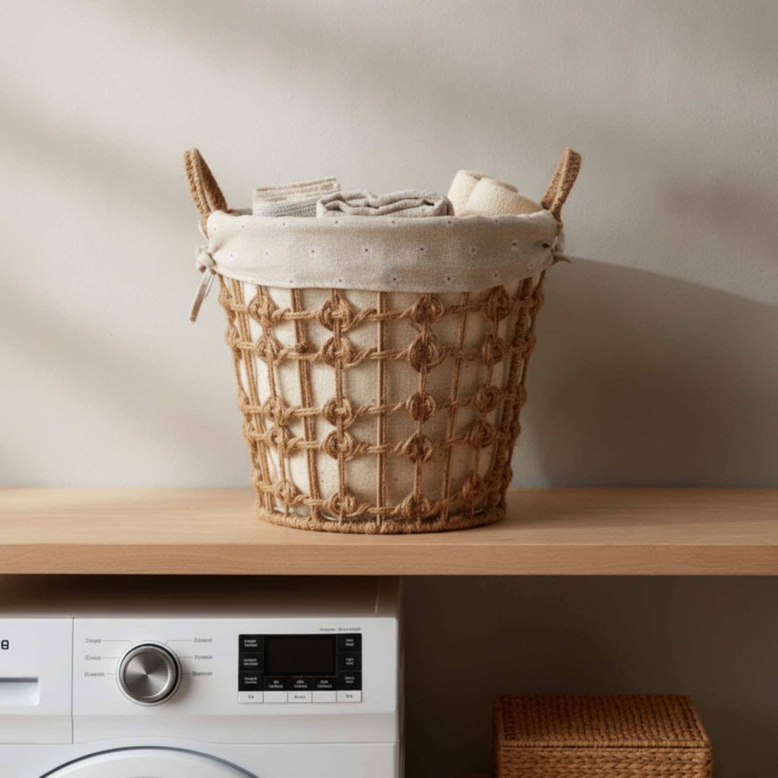 Cesta Ratán con Lavable Cesta Ratán corativa Cesto Almacenamiento con Forro para Armario, Grande, style to 4