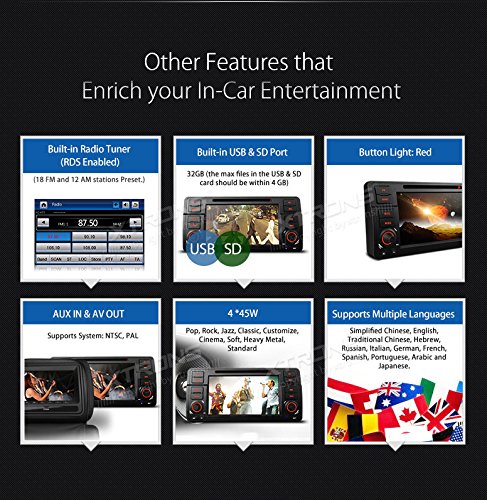 XTRONS 7" HD Touch Screen Autoradio mit Wince DVD-Player Autostereo unterstützt GPS Navigation RDS Bluetooth Auto Musik Streaming FÜR BMW E46/Rover 75/MG ZT – Bild 3