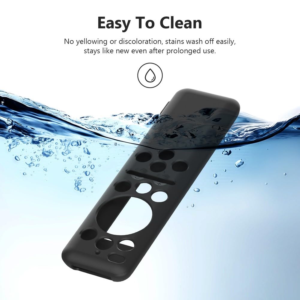 Funda de silicona a prueba de golpes BN59-01432A / BN59-01480L mando a distancia por voz, textura antideslizante, diseño ligero, compatible con mandos a distancia de TV, color negro
