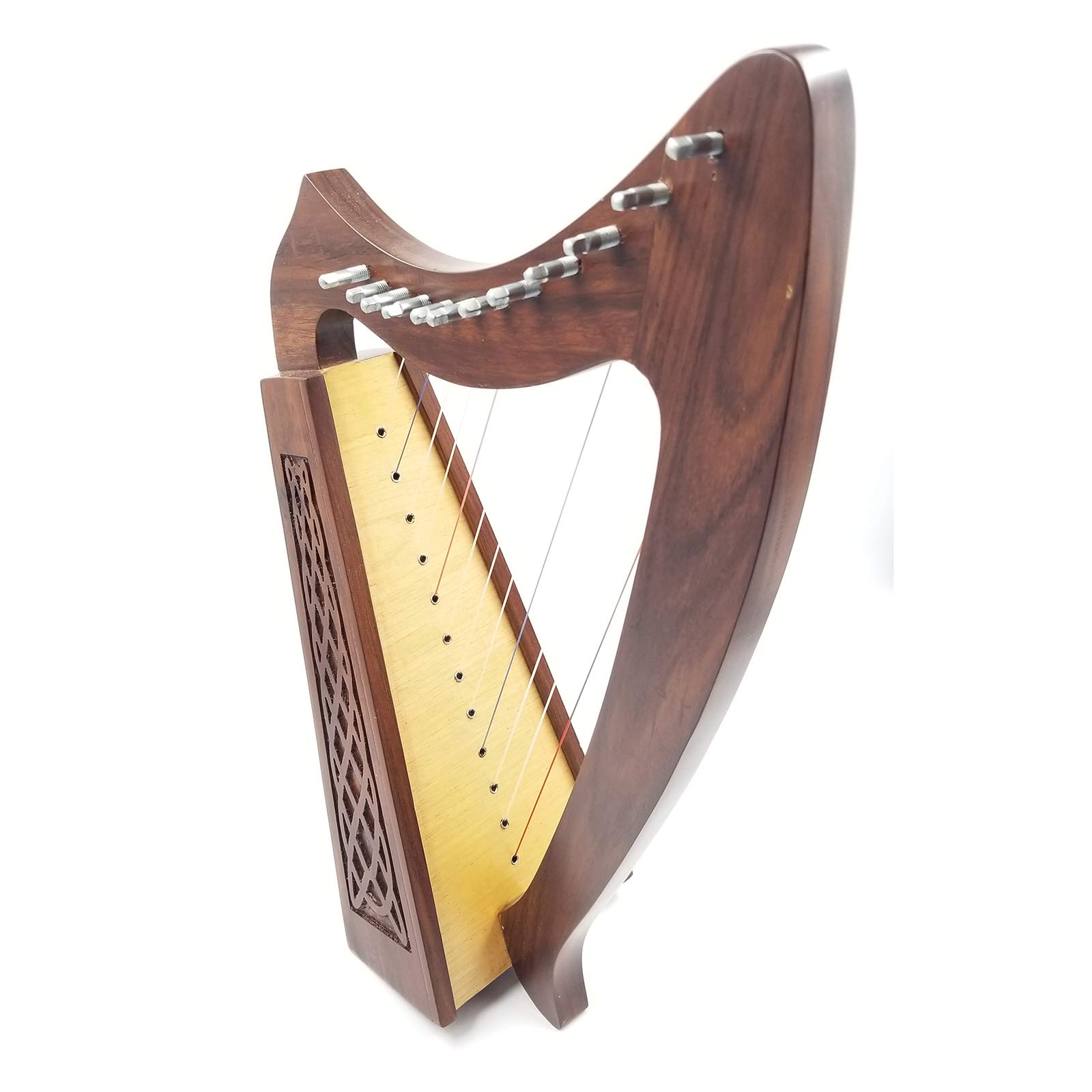 12 Strings Harp Irish Celtic Highland Solid Rosewood Naturl shape Nylon