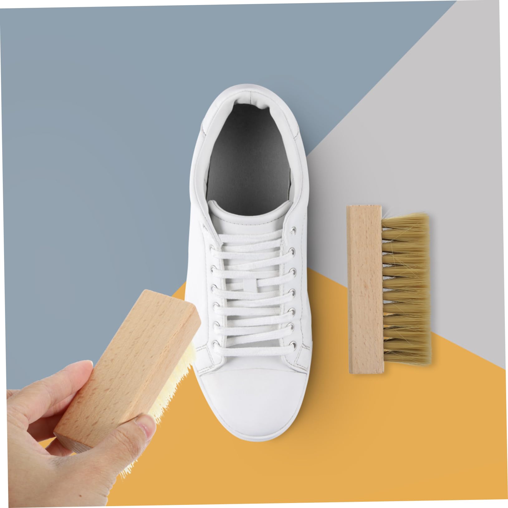 KOMBIUDA 2piezas Cepillo Limpiador De Ropa y Zapatos con Mango De Madera y Cerdas Duras y Suaves Multiusos para Limpieza Doméstica y Fregar Eficazmente