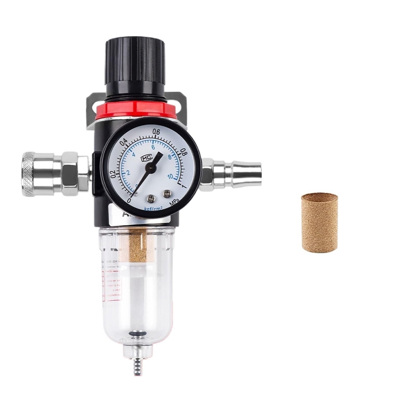 Filtro Pneumatico AFR2000 1/4, Regolatore Di Pressione Dell'aria For Compressore D'aria, Separatore Olio-acqua, Elemento Filtrante In Rame, Utensili Pneumatici(SET-B)
