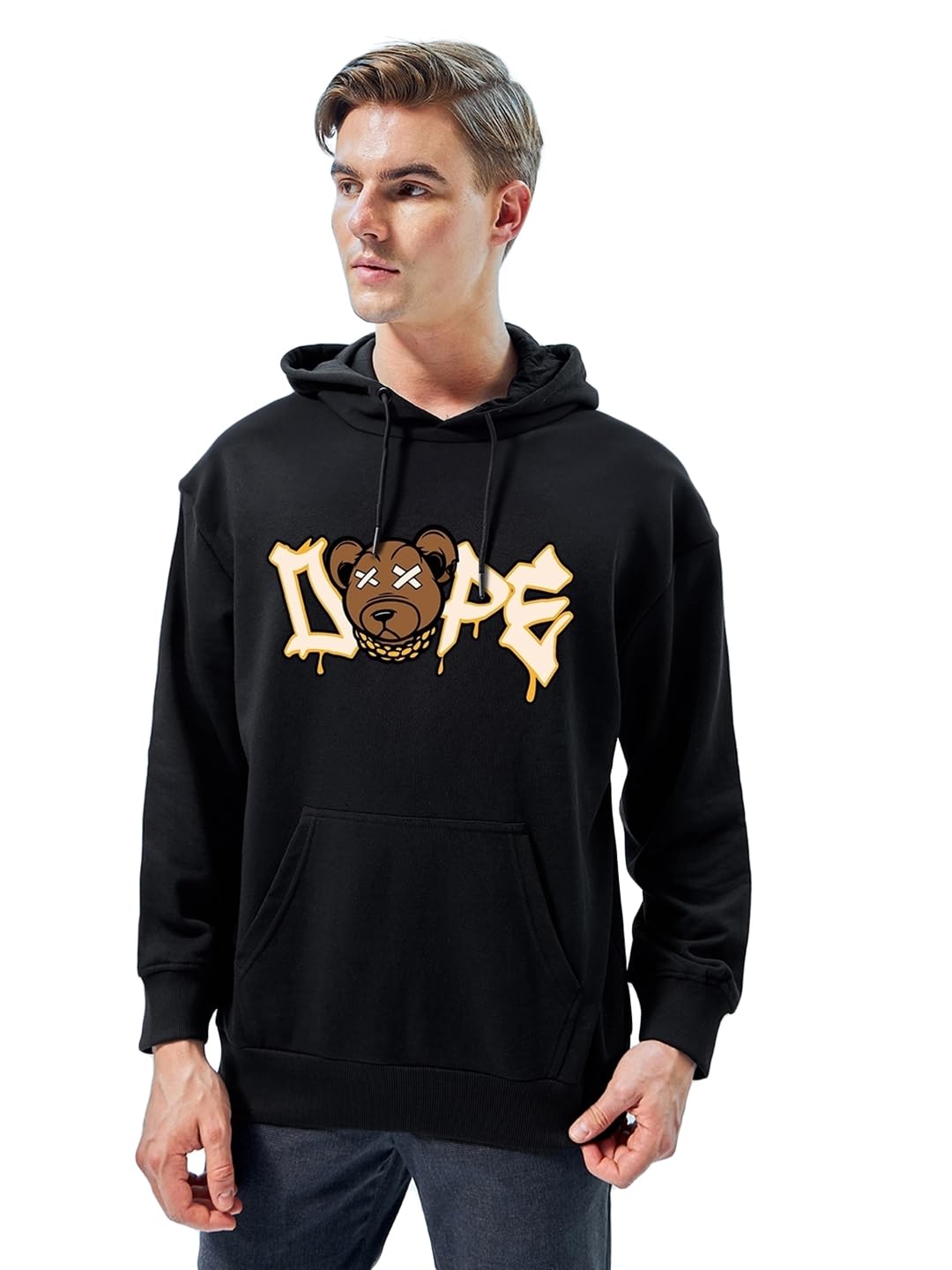 Bewakoof Heavy Duty 1.0 Official Peanuts Merchandise Men’s Graphic Print Oversized Fit Full Sleeve Fleece Hoodies