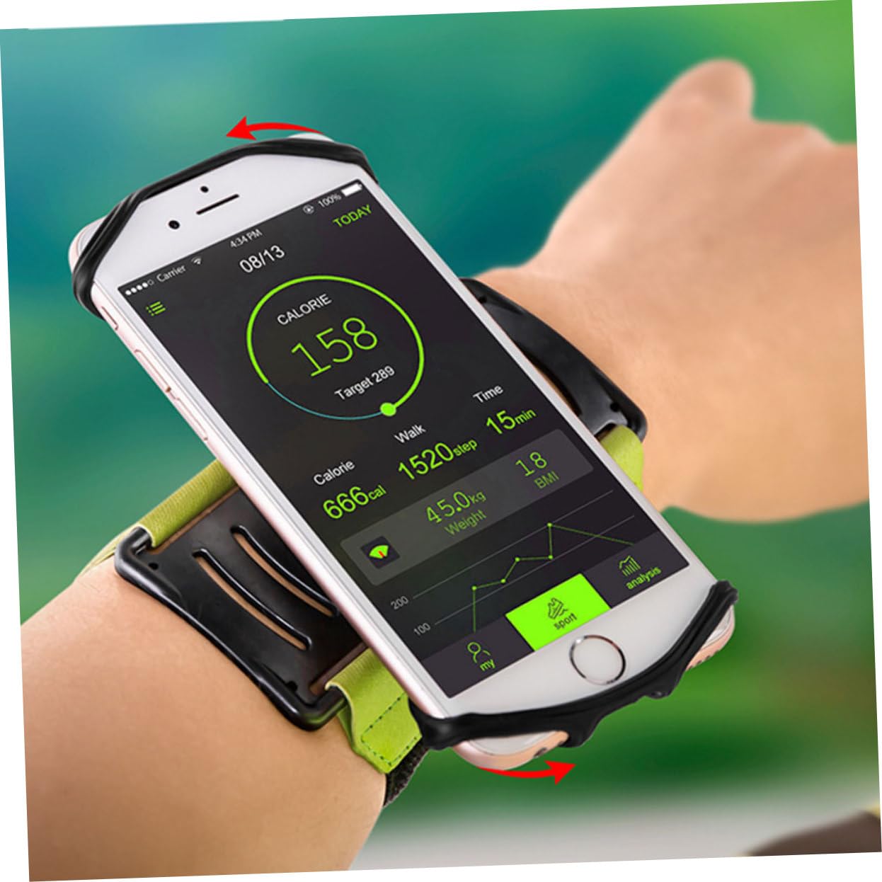 Gatuida 3pezzi Bracciale Per Telefono Con Rotazione Per Sport e Jogging Colori Casual Design Ergonomico e Facile Accesso