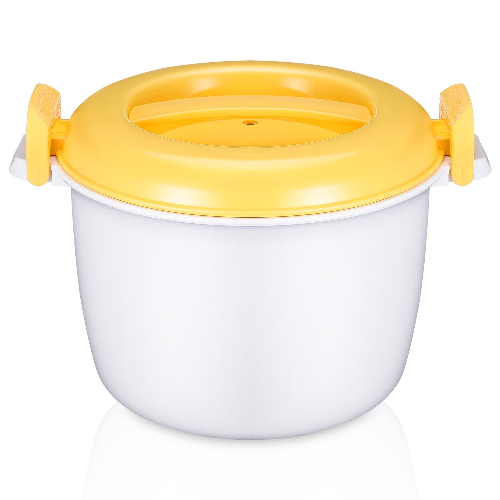 Homoyoyo Microwave Rice Cooker 20x11 5cm Portable Rice Maker Food Container Yellow Small Size for Microwave Oven Steaming