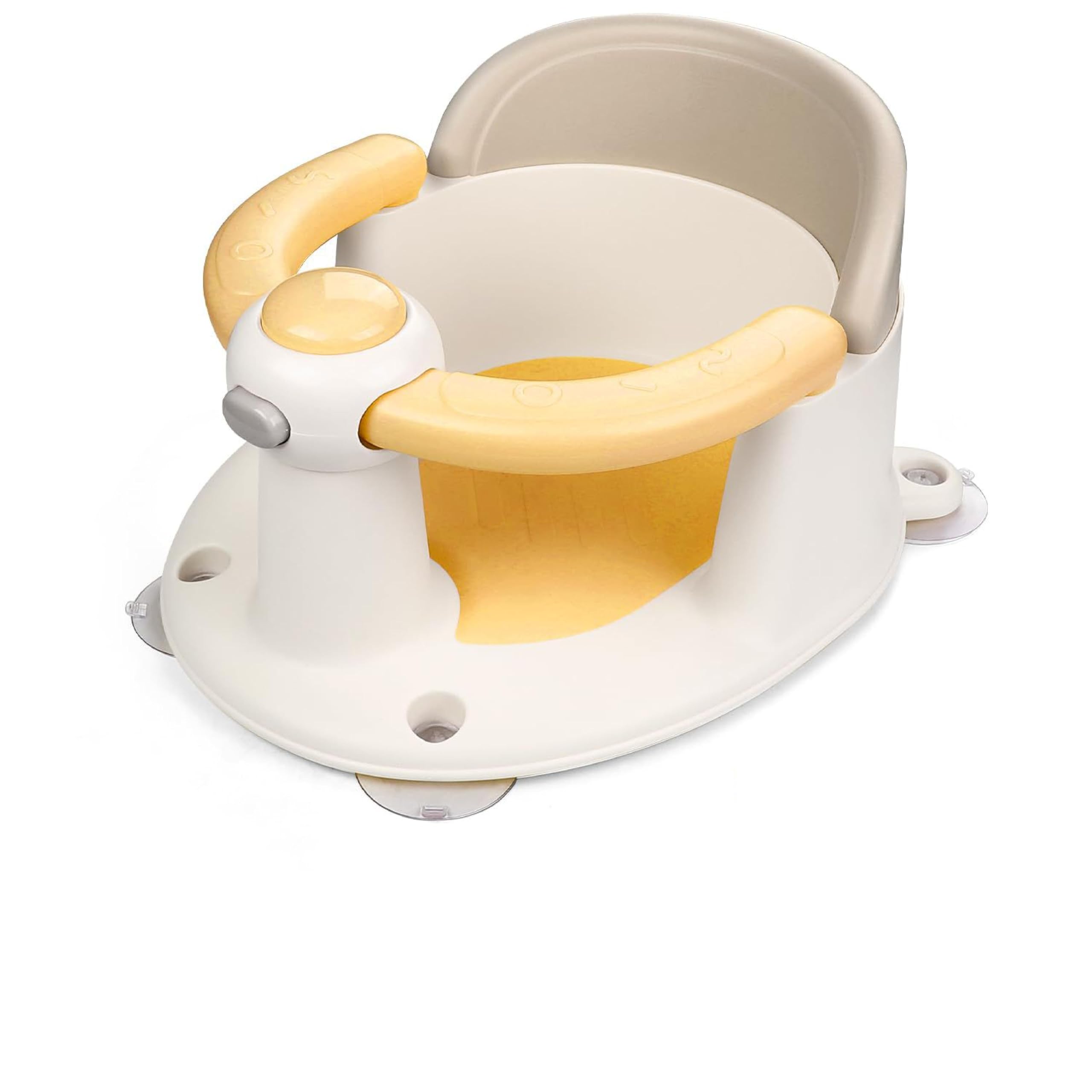 EzyWay Asiento de baño para bebés de 6 meses en adelante, asiento de baño antideslizante para niños pequeños y recién nacidos (amarillo)