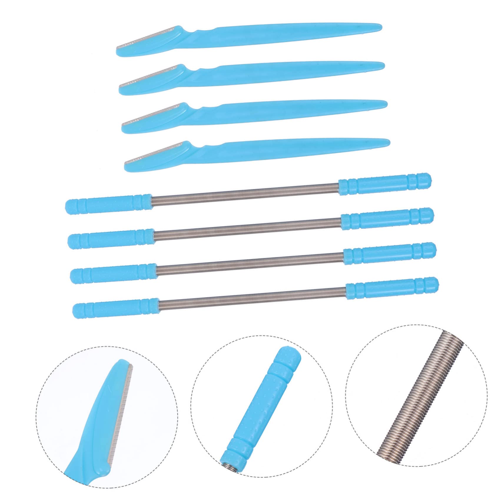 Didiseaon 2 Juegos Removedor De Vello Facial Maquinilla De Afeitar De Cejas Afeitadora De Cara Y Cejas Depilación De Cejas Tijeras De Aseo Herramientas De Pestañas Blue Abdominales 4 Uds * 2