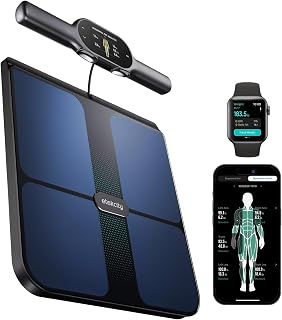 Etekcity WiFi 8-Electrode Smart Scale for Body Weight and Fat | Body Composition Scale with Color Handle Display, 50+ Metrics, 5-Segment Analysis, WiFi Auto Sync and USB-C Charging