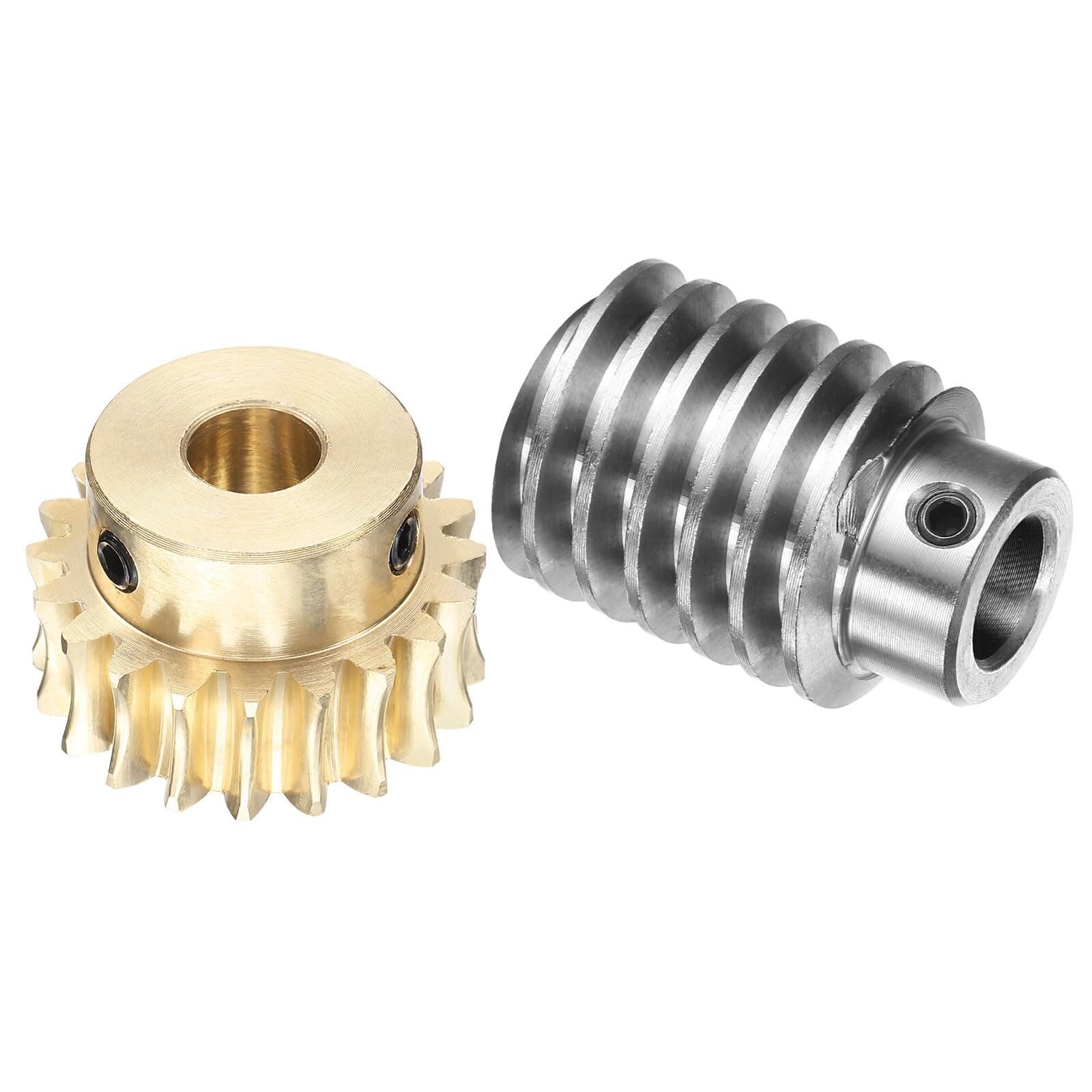 Juego de engranaje de tornillo sin fin 20:1, módulo 1,5, rueda de latón orificio 10mm, tornillo de acero 45# orificio 8mm - 20 dientes, rotación derecha