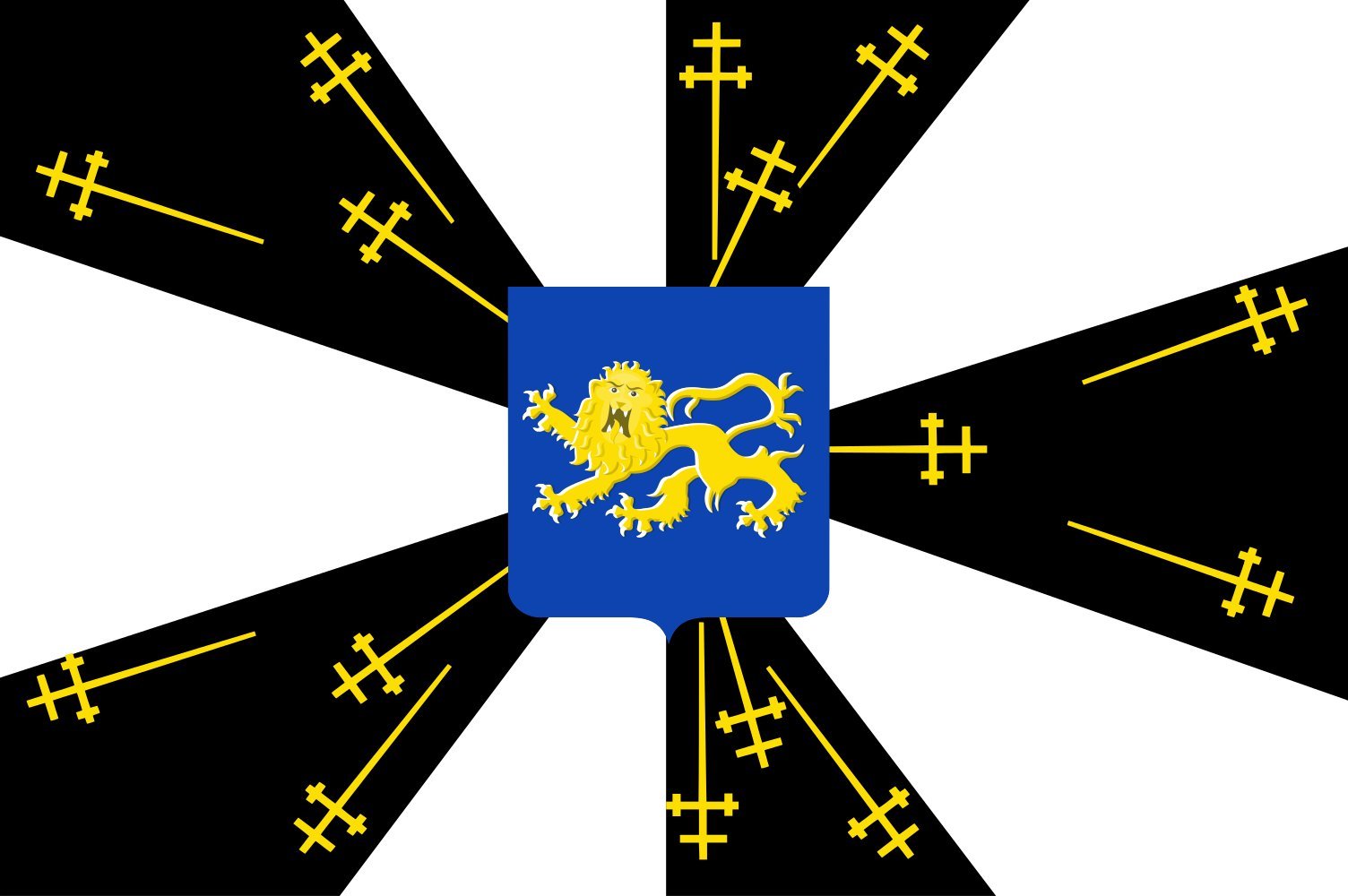 Drapeau Galmaarden résistant au vent pour mât de mairie