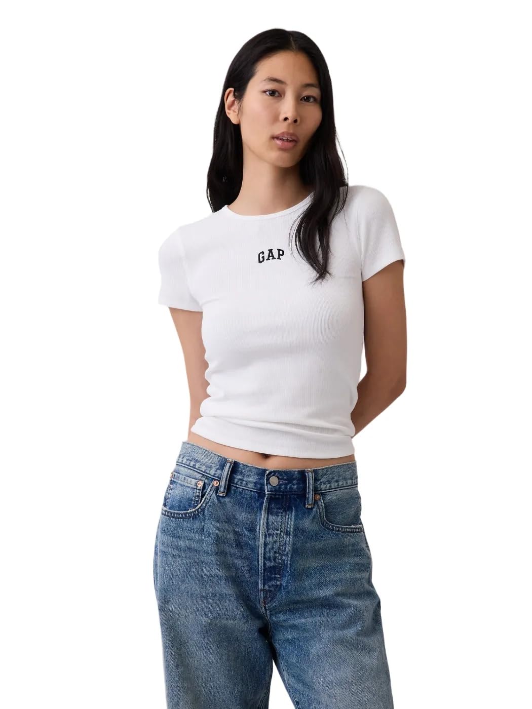 

                                                    GAP Womens Short Sleeve Modern Rib Logo Tee Fresh 