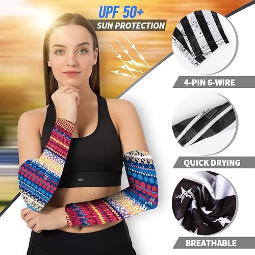 Miniatura 3 de JOEYOUNG Mangas de brazo para hombres y mujeres, protección solar UV, mangas de golf, mangas de tatuaje, fundas para ciclismo, correr, trabajo