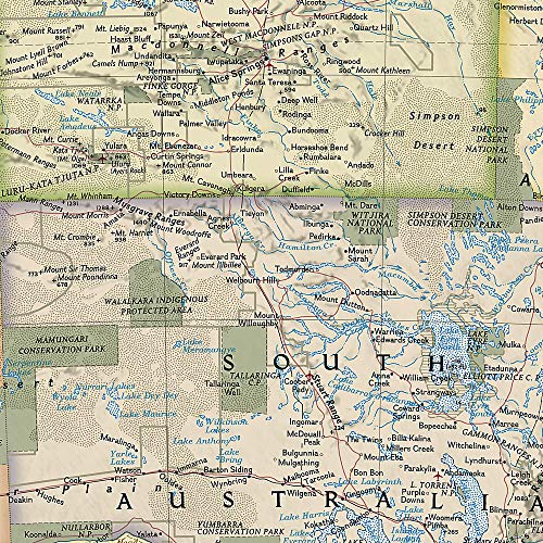National Geographic Australia Wall Map - Executive - Laminated (30.25 X 27.25 In) (National Geographic Reference Map) #TOP2