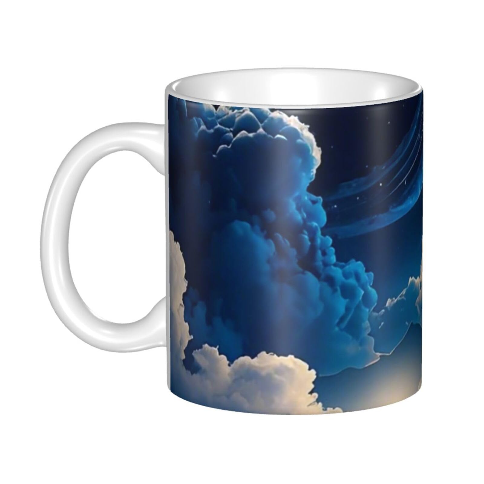 Moonlit Reverie Print 11oz Funny Coffee Mug, Ceramic Mugs with Handles for Women Men, Mugs for Hot Coffee Tea Milk Office