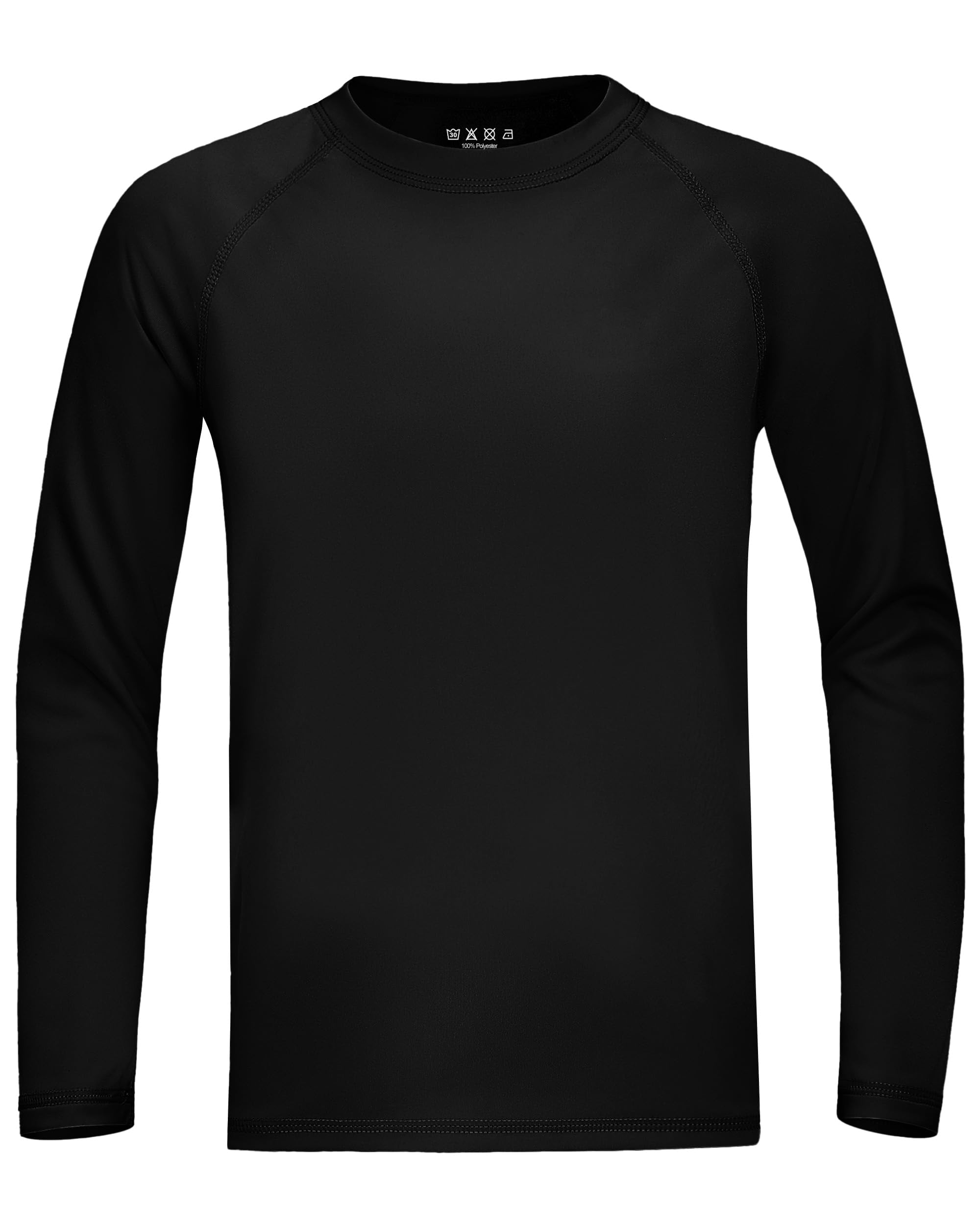 WISMBOX UV Shirt Kinder Langarm, UPF 50+ Jungen Sonnenschutz Badeshirt | Atmungsaktives Rundhals Schwimmshirt, Schnelltrocknend Rashguard Badebekleidung Top für Schwimmen Surf Wassersport