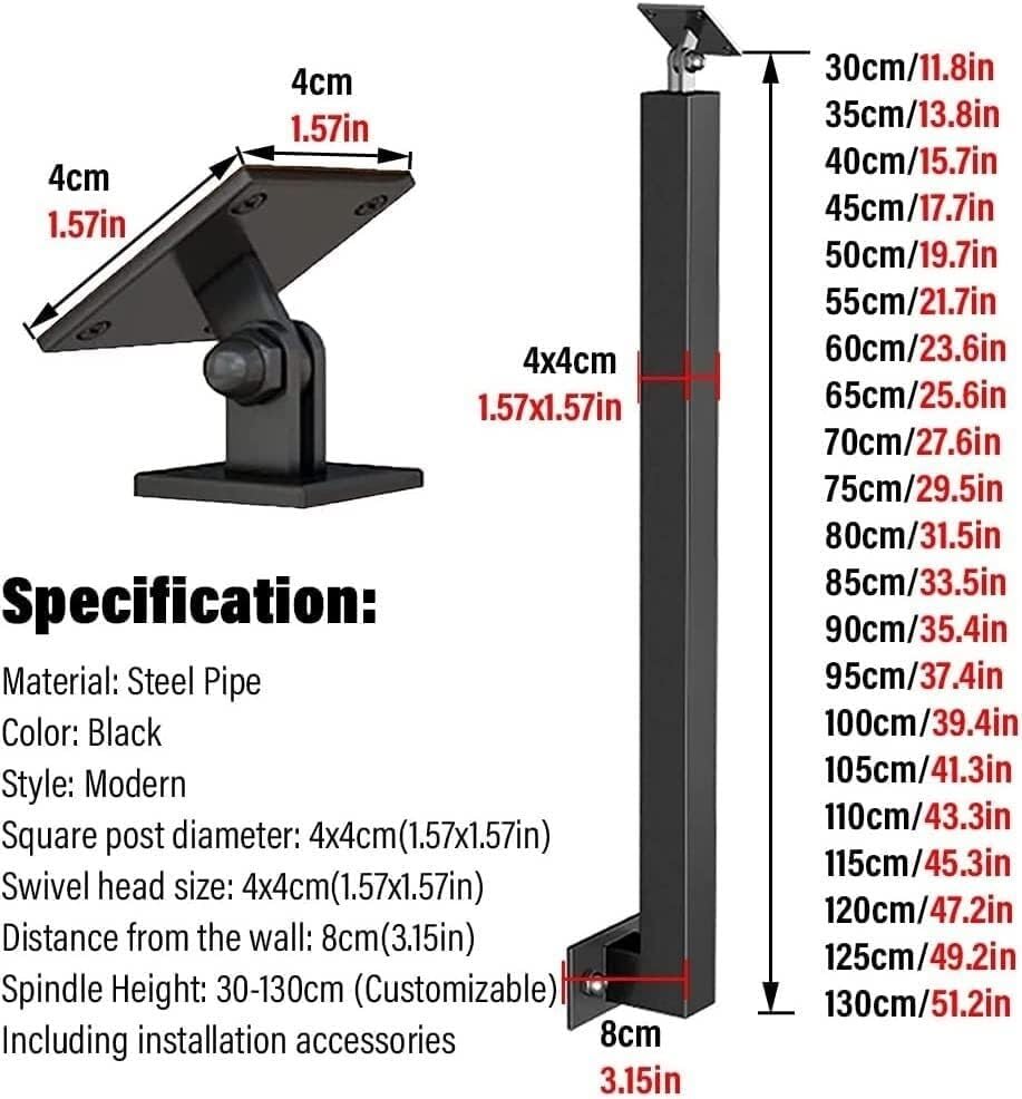 Mandriles de Metal para barandilla de escalera cuadrada de 95 cm 3