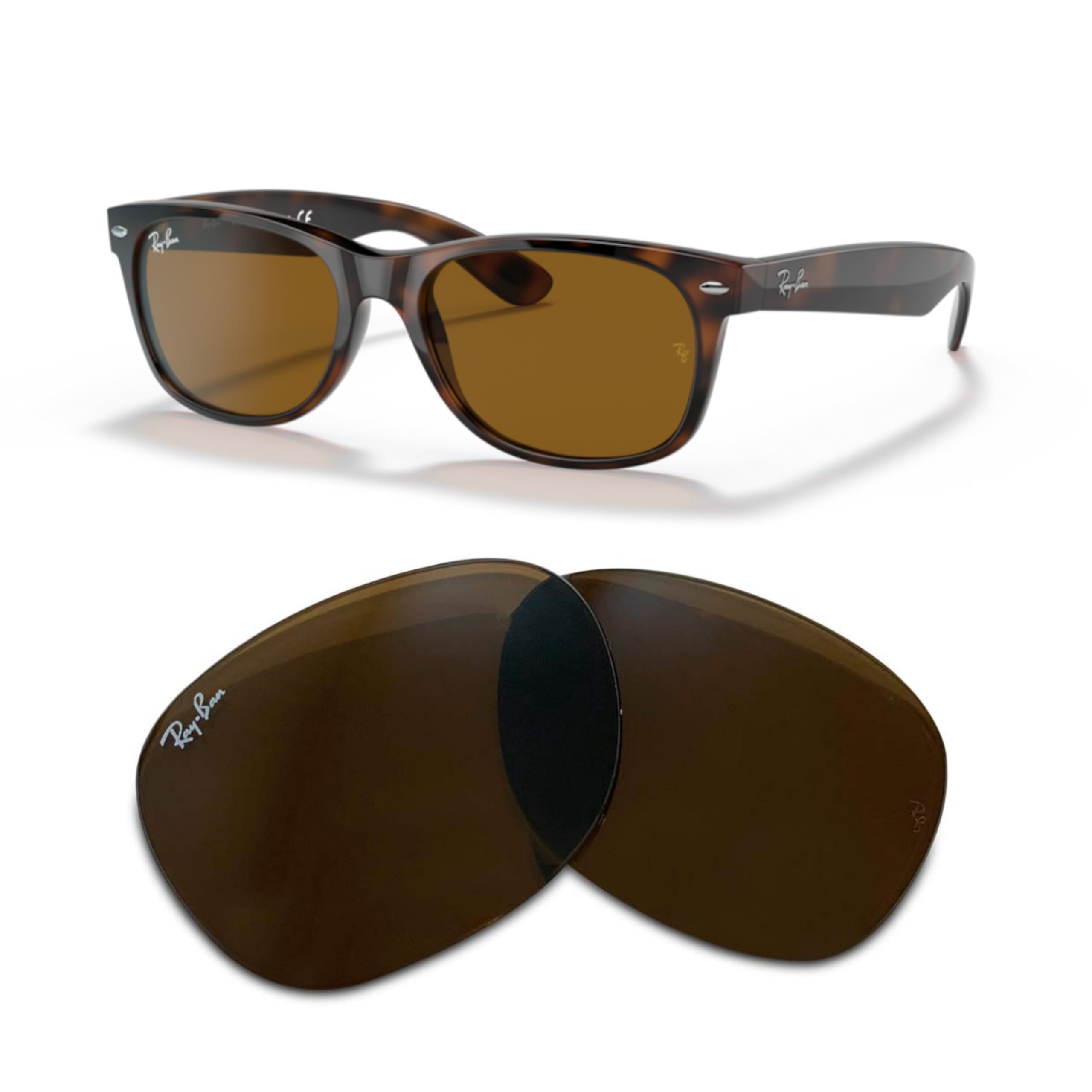 NEW RB2132 New Wayfarer Replacement Lenses For Men For Women+BUNDLE with ACCESSORY EYEWEAR KIT