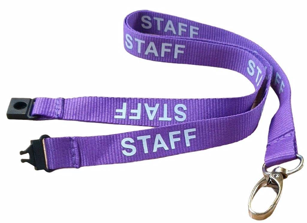 SKE-Direct 15mm Staff Purple Lanyard with a Heavy Duty Metal Lobster Clip (50)