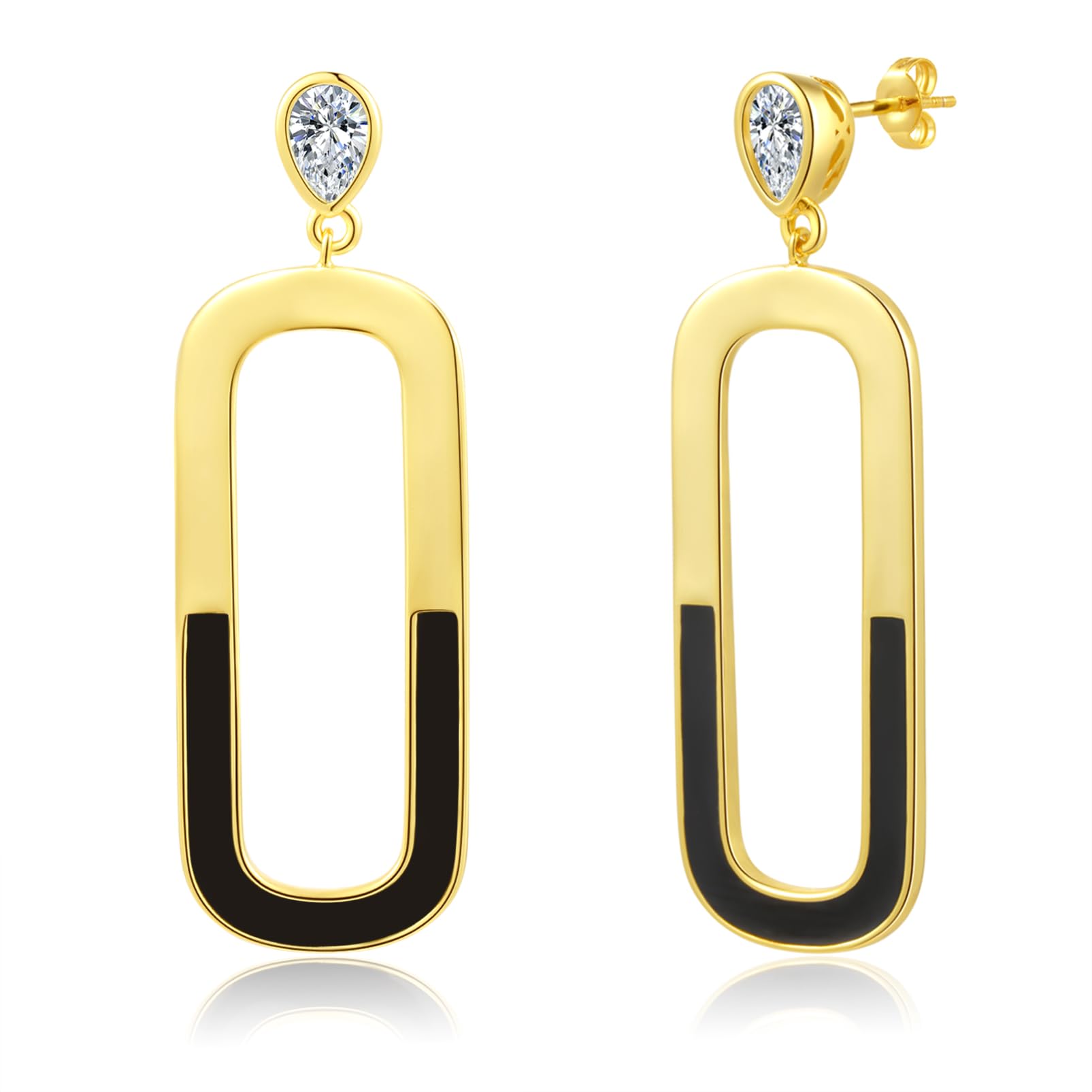 ToHeart Gold Square Hoop Earrings for Womens Minimalist Geometric Earrings for Womens Hypoallergenic Gold Chain Earrings Gifts Bff Birthday