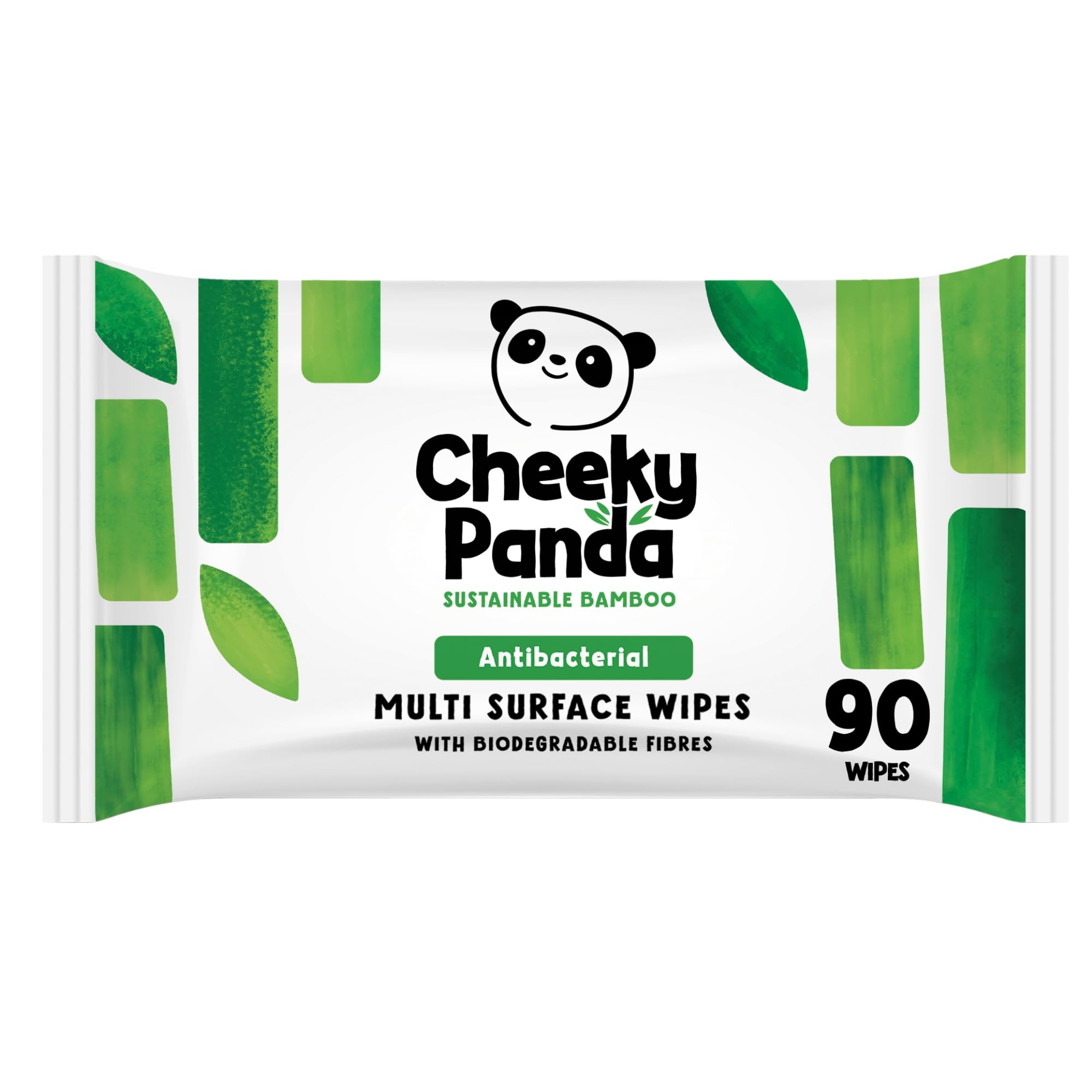 Bamboo Antibacterial Wipes | Pack of 90 Cheeky Biodegradable Surface Wipes | Perfect for Kitchen and Surface Cleaning