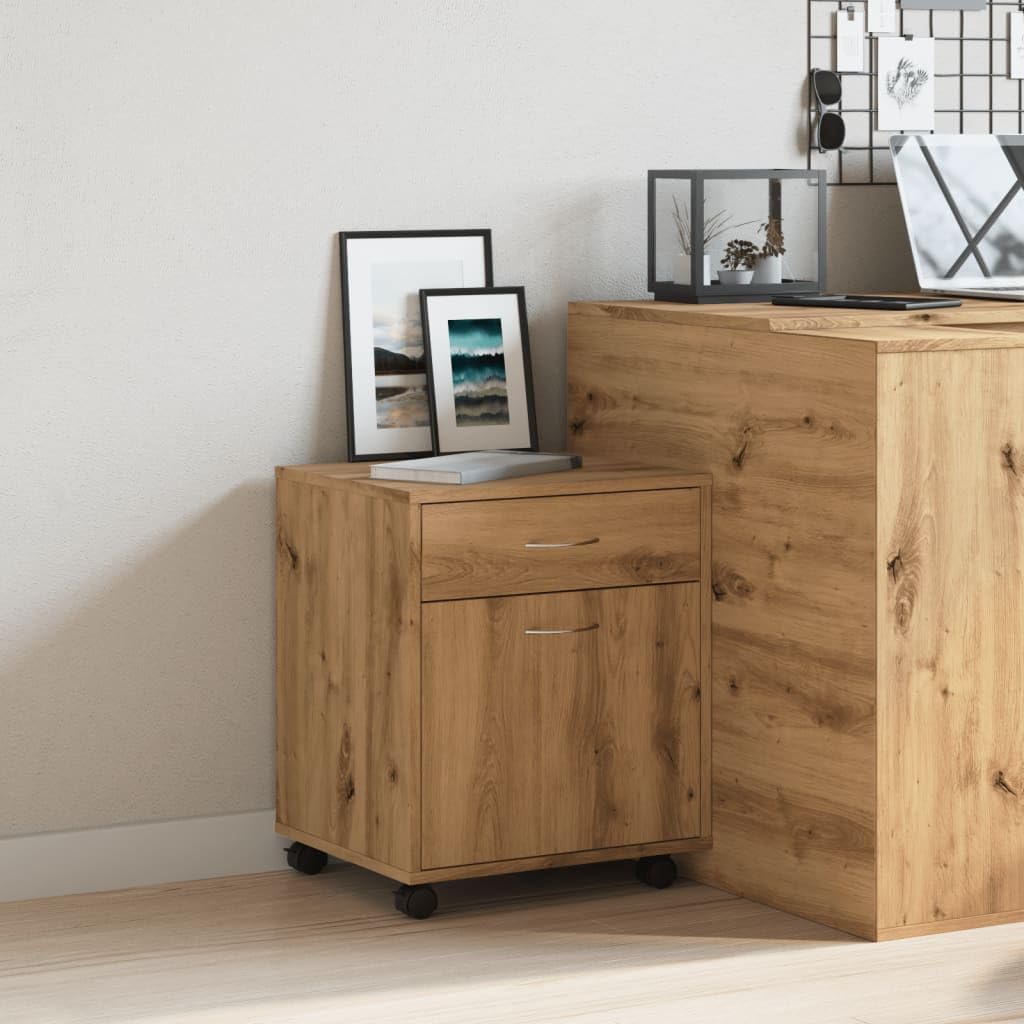 Woonisher Rollcontainer Artisan-Eiche 45x38x54 cm Holzwerkstoff kommoden & sideboards allzweckschrank