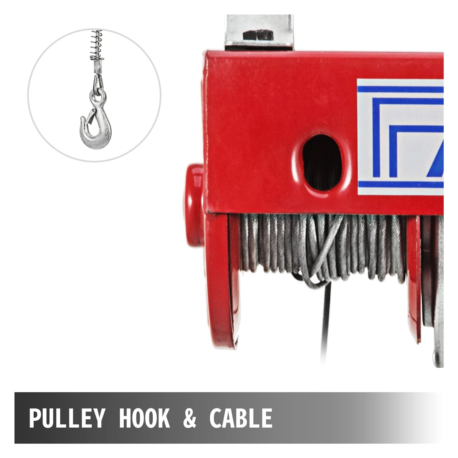 250-1200 kg paranco elettrico gru di sollevamento paranco a cavo verricello per barca auto garage ascensore con telecomando cablato strumenti di sollevamento per lavoro domestico (Rosso 1200 kg)