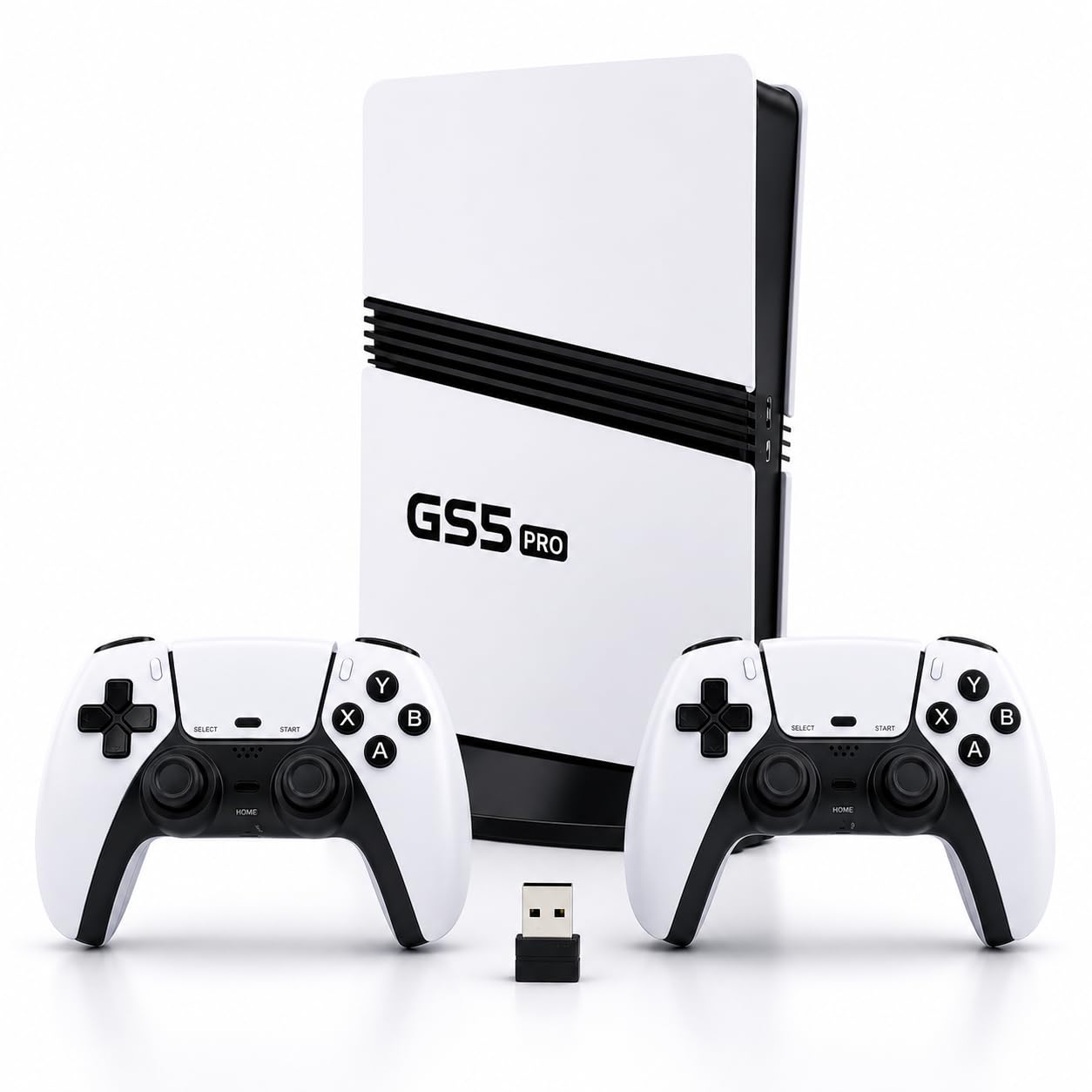 Playmigo GS5 Pro 4K Retro Gaming Console Stick, 22,000+ Built-in Classic Games, 23 Emulators, Plug and Play, with Dual Wireless Controllers, for Kids and Adults