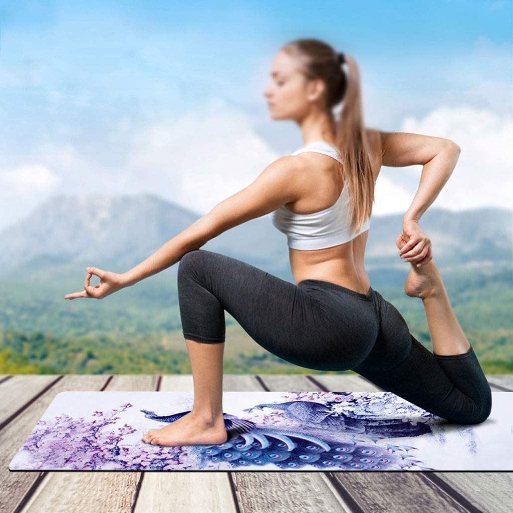 Ligero Esterilla de Yoga de diseño único para principiantes Fitness, esterilla de ejercicio de goma Natural de gamuza, esterilla de entrenamiento de absorción de sudor antideslizante de doble cara Regalo