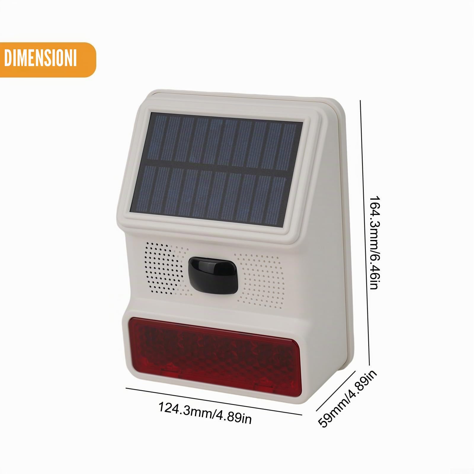 Sirena da esterno wireless a energia solare da 433 MHz, con luce stroboscopica lampeggiante per una maggiore sicurezza domestica, protezione impermeabile e resistente alle intemperie (wireless)