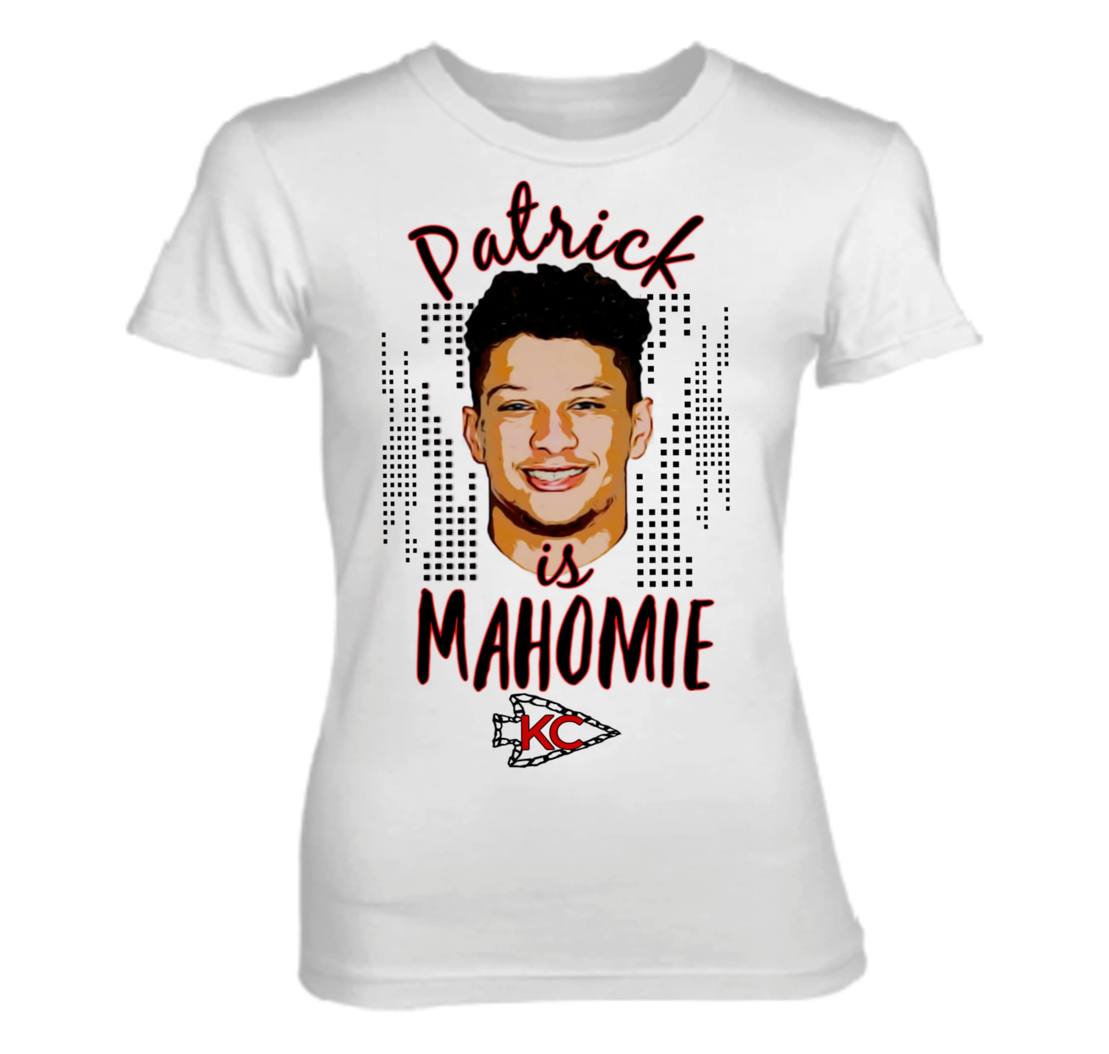 GenericPatrick is Mahomie Kansas City Womens Performance Polyester Soft Funny Tee Designed Locally in KC Chiefs Fan Ladies Mahomes Shirt
