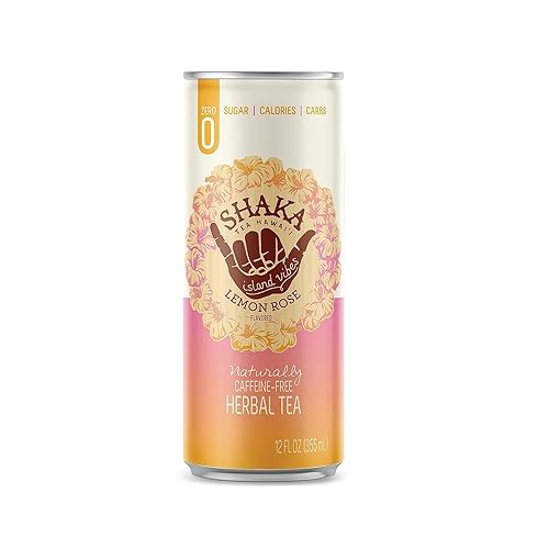 Shaka Tea Té hawaiano Mamaki - Sin azúcar  calorías  carbohidratos, naturalmente sin cafeína, paquete de 12 (latas de 12 onzas líquidas) (rosa limón)