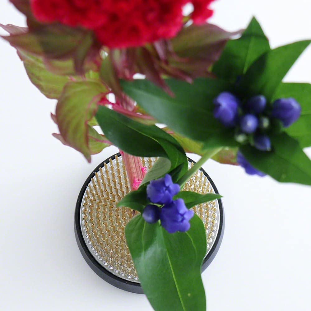 Wazakura φ61mm Round Brass Ikebana Kenzan Flower Pin Frog Made in Japan