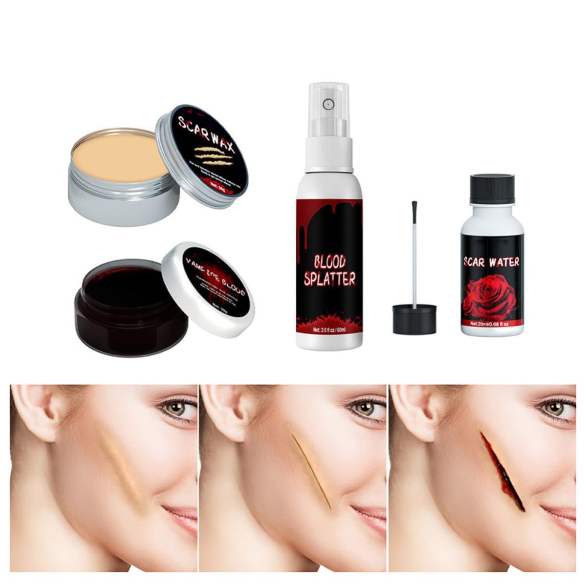 16 Piezas Kit de Maquillaje de Efectos Obsequios para Heridas