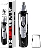 ZORAMI Nose Ear Hair Trimmer 2025 - Painless IPX7 Waterproof Clipper for Men Women, Dual Edge Blades, Battery Operated Black