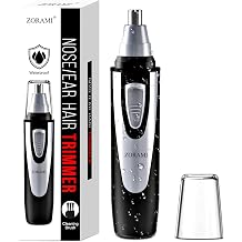 Ear and Nose Hair Trimmer Clipper - 2026 Professional Painless Eyebrow &amp; Facial Hair Trimmer for Men Women,Battery-Operated Trimmer with IPX7 Waterproof,Dual Edge Blades for Easy Cleansing Black