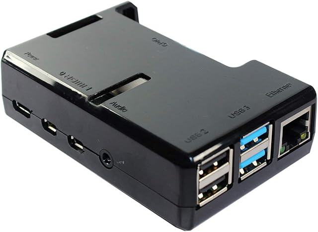 sb components Raspberry Pi 4 Model B Black Case - Access to All Ports RoHS Compliant