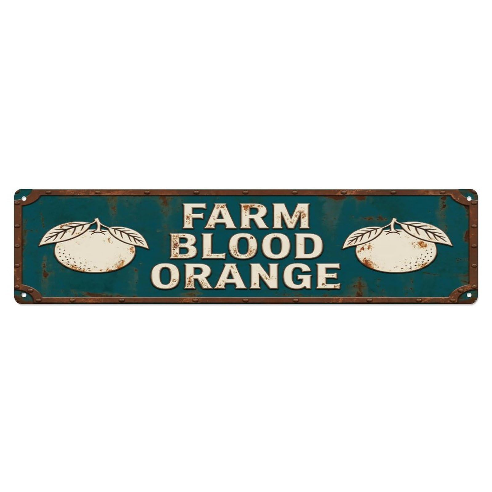 FARM BLOOD ORANGE Vintage Citrus Rustic Farmhouse Metal Tin Sign